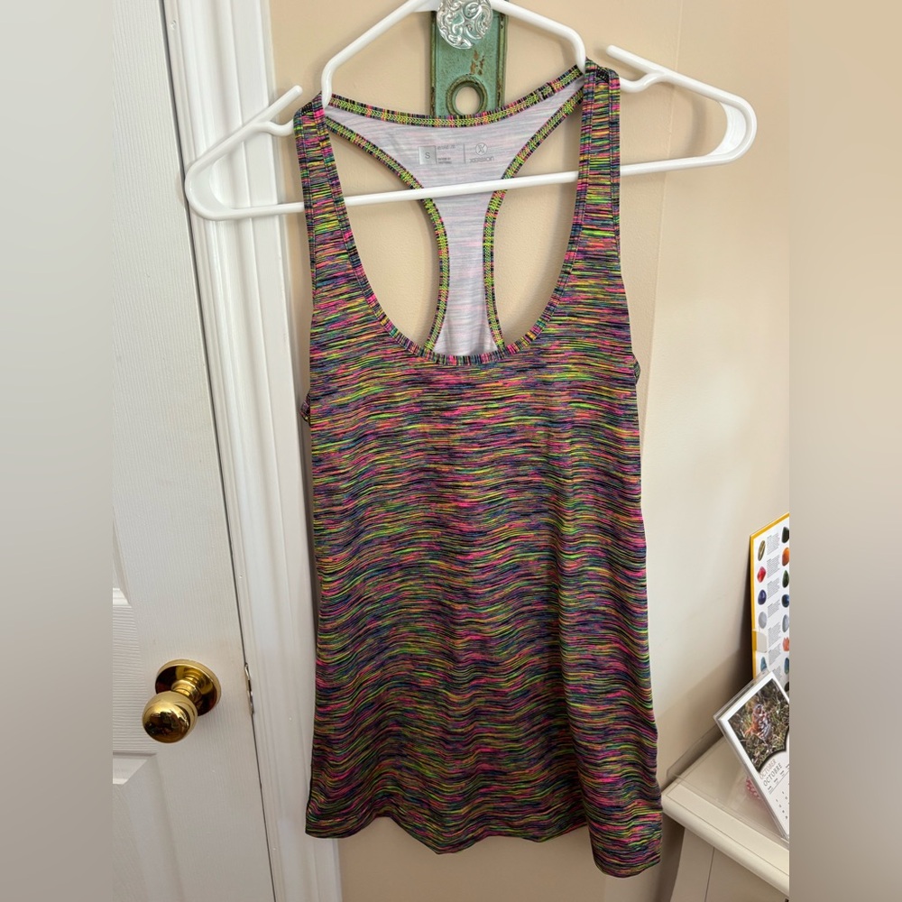 Xersion Vibrant Multicolor Racerback Tank Top